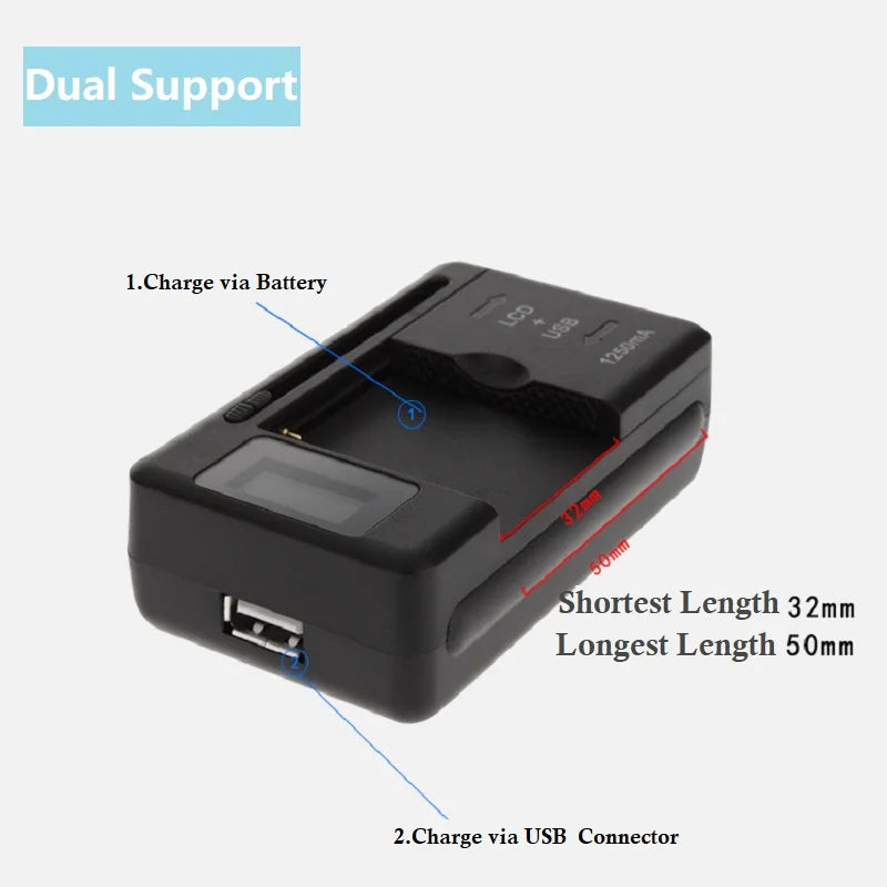 Brand New Universal Mobile Battery Charger EU US Plug LCD Indicator Screen Charging USB-Port Adapter Cell Phone Chargers