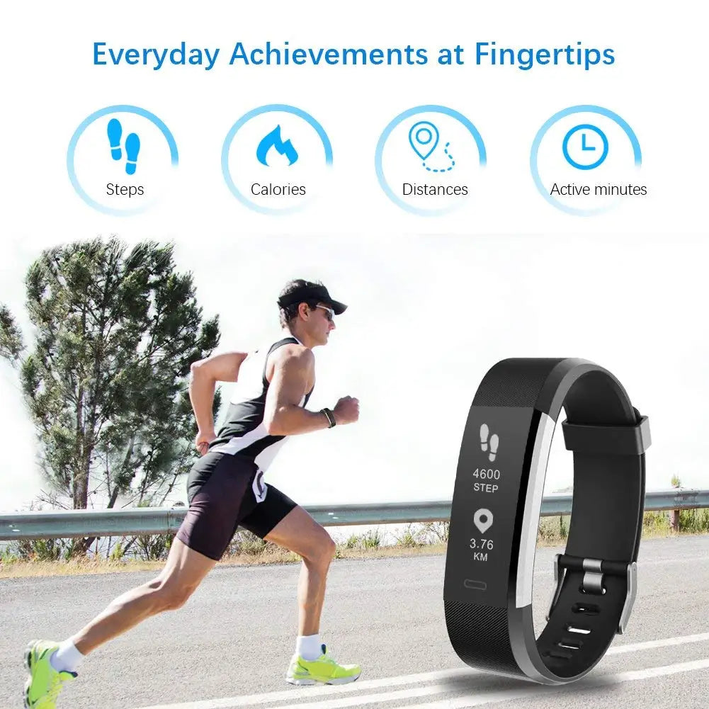 Smart Sports Bracelet MenAnd Women Pedometer Heart Rate Blood Pressure Fitness Ttracker Smartwatch Bluetooth For iOS Android+BOX