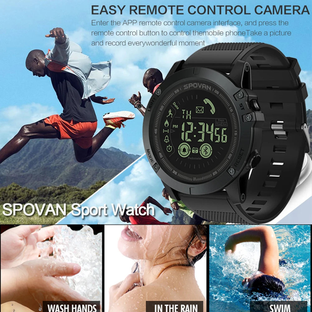 Bluetooth Men's Watch Fashion Sport Clock Digital Watch 2 Years Battery Life 50m Waterproof Watch Smart Watch Smartwatch