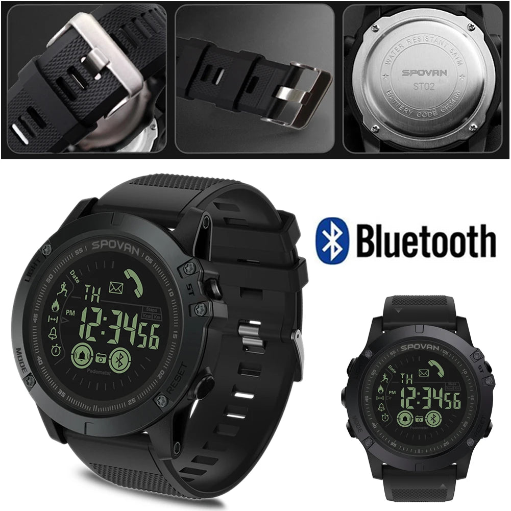 Bluetooth Men's Watch Fashion Sport Clock Digital Watch 2 Years Battery Life 50m Waterproof Watch Smart Watch Smartwatch