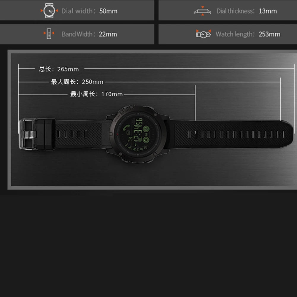 Bluetooth Men's Watch Fashion Sport Clock Digital Watch 2 Years Battery Life 50m Waterproof Watch Smart Watch Smartwatch