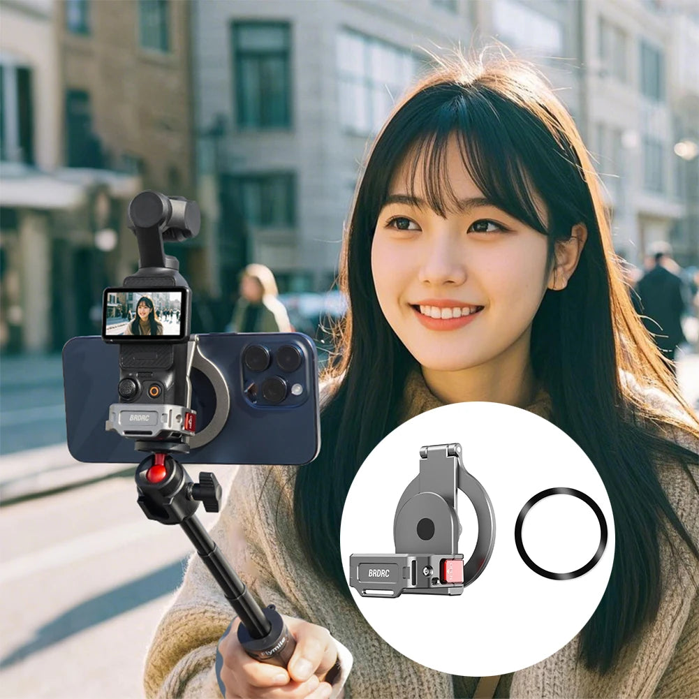 Magnetic Adapter Frame for JI Osmo Pocket 3 Desktop Mount Base Expansion Bracket Protective Case Photography Camera Accessories