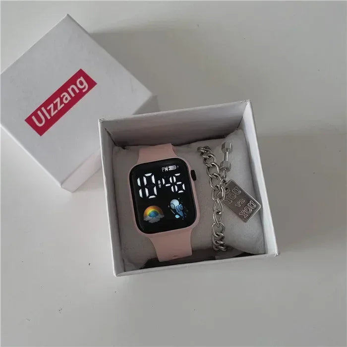 Fashion LED Sports Watch Digital Watches for Women Pink Electronic Wristwatches Casual Silicone Montre Femme Relojs Para Mujer