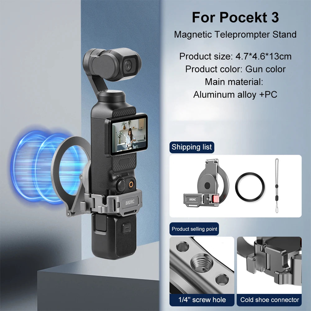 Magnetic Adapter Frame for JI Osmo Pocket 3 Desktop Mount Base Expansion Bracket Protective Case Photography Camera Accessories