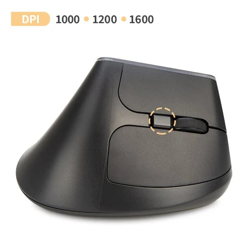 Delux M618C Wireless Silent Ergonomic Vertical 6 Buttons Gaming Mouse USB Receiver RGB 1600 DPI Optical Mice With For PC Laptop