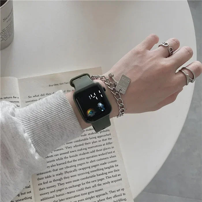 Fashion LED Sports Watch Digital Watches for Women Pink Electronic Wristwatches Casual Silicone Montre Femme Relojs Para Mujer