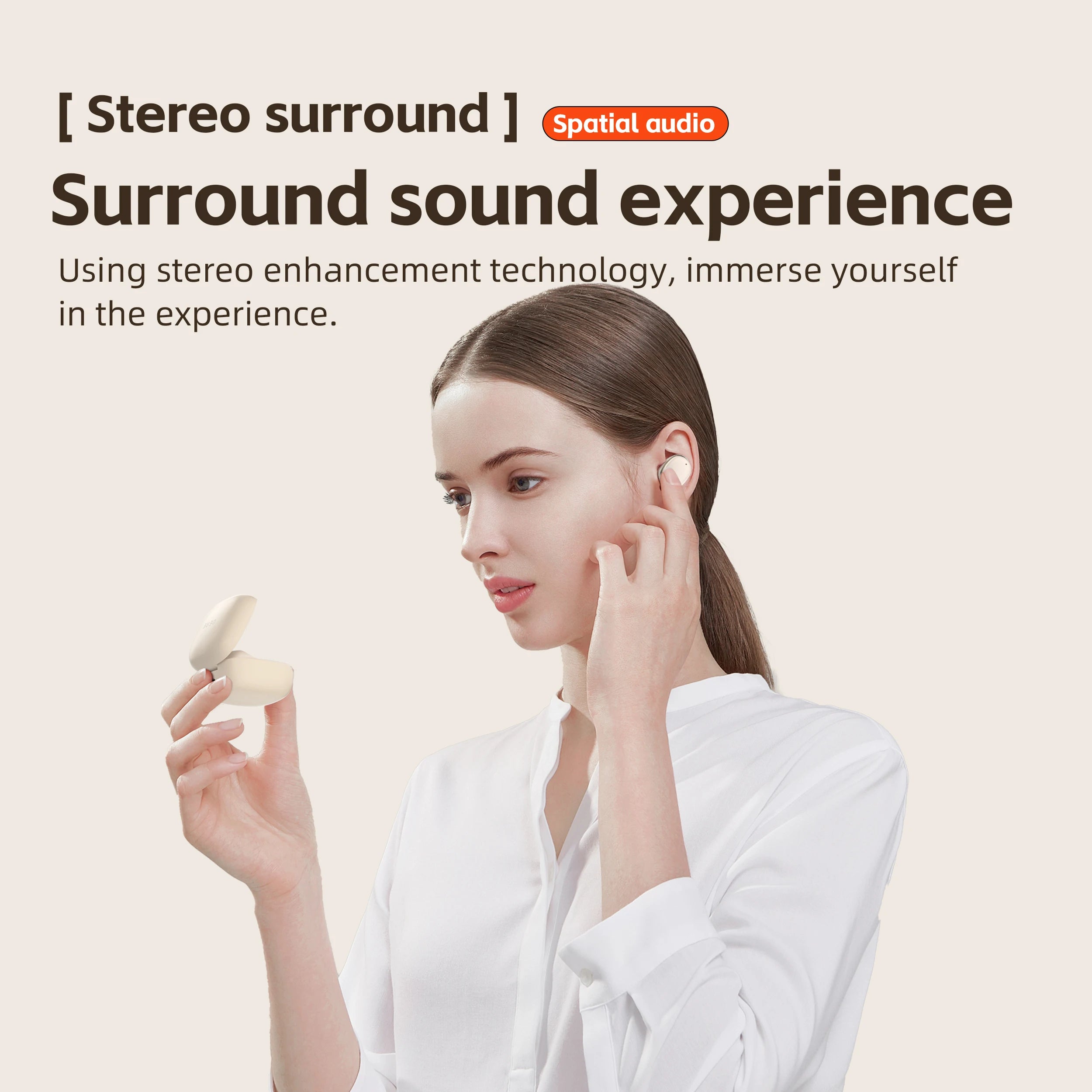 Wireless Headphones,QERE E30,NEW TWS Bluetooth 5.3,HD Microphone,HIFI Earphones,13mm Driver,Low Latency gaming waterproof Earbud
